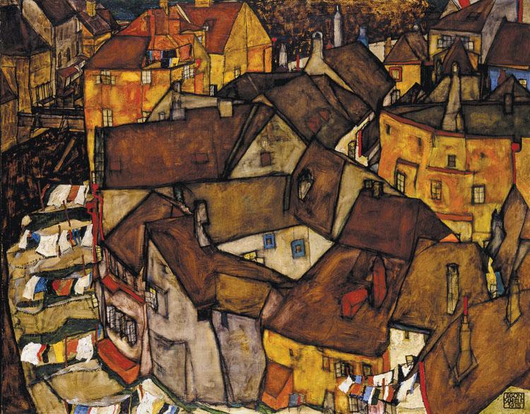 Egon Schiele Krumau Town Crescent I(The Small City V) (mk12) oil painting picture